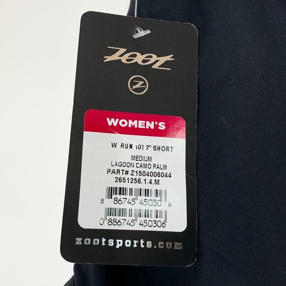 Zoot Sports 2" Shorts Womens Medium Black Athletic Triathlon Lagoon Camo Palm - Picture 3 of 6